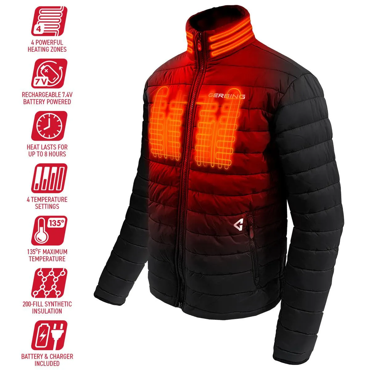 Gerbing Men's 7V Khione Insulated Heated Puffer Jacket 2.0