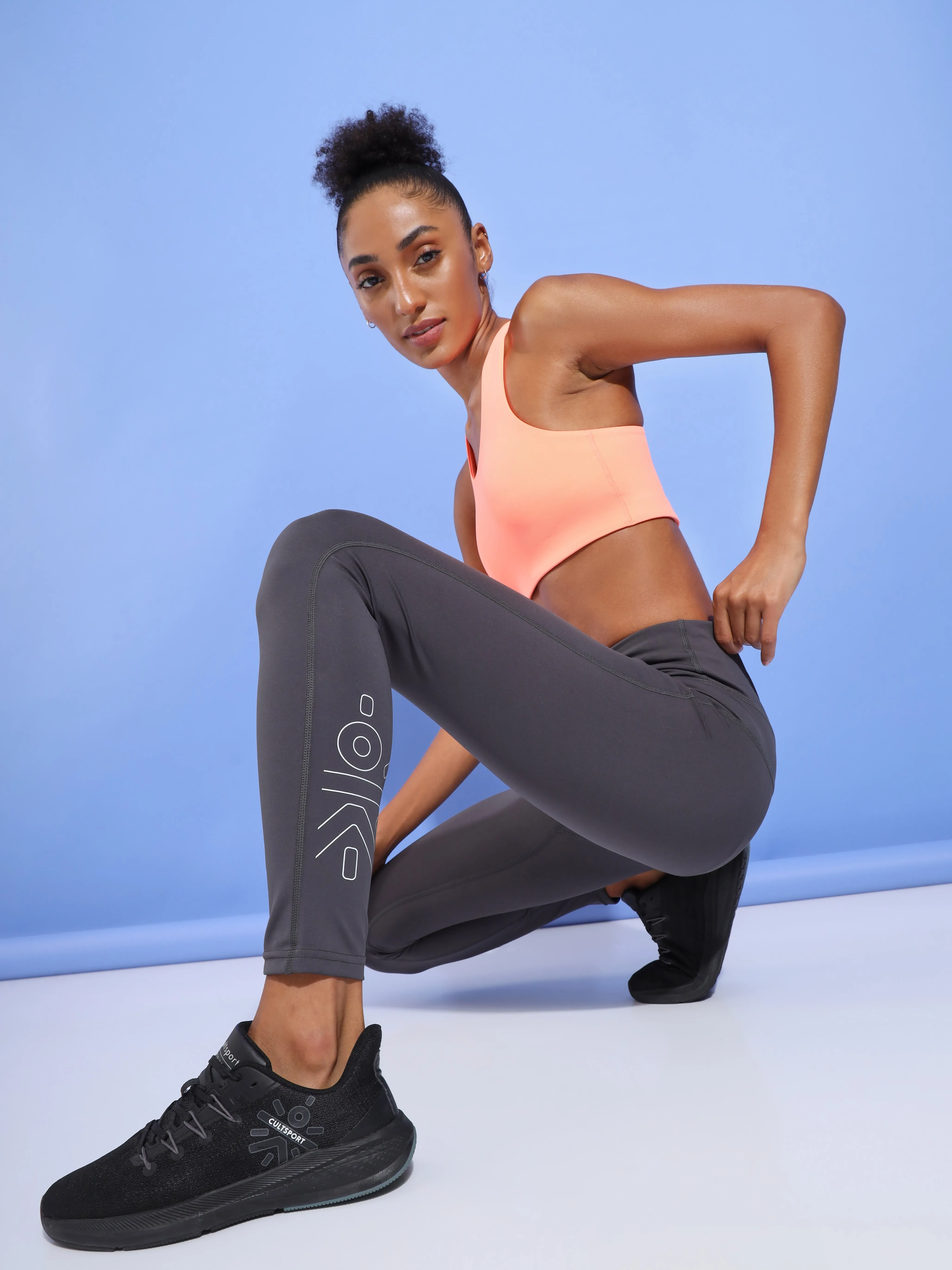 Grey All Day Active Solid Tights