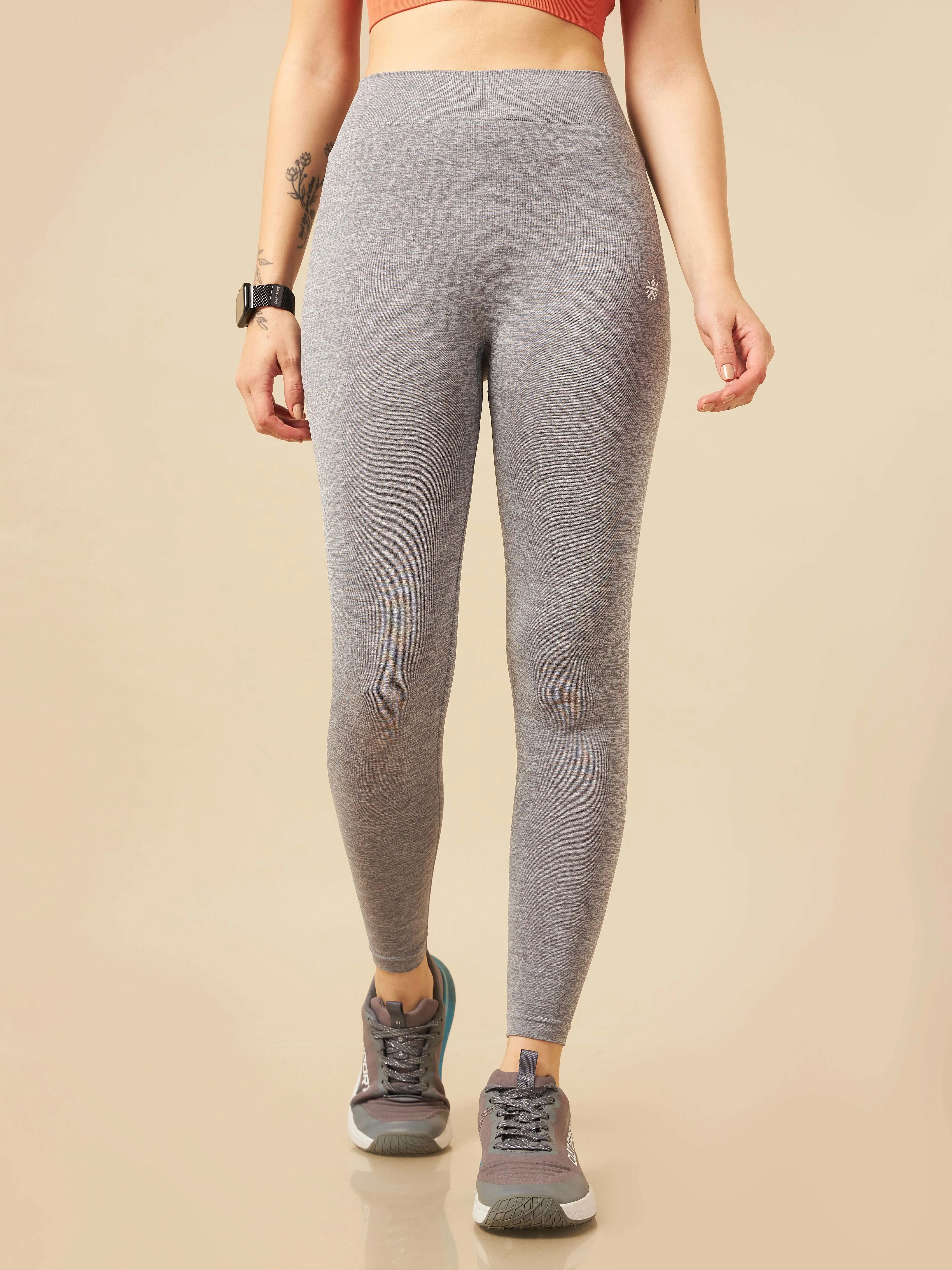Grey Seamless Sports Tights