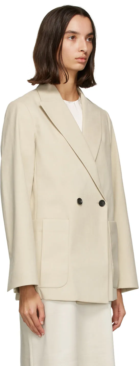 Julia Jentzsch Off-White Faux-Suede Yavier Blazer