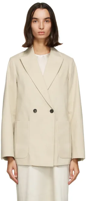 Julia Jentzsch Off-White Faux-Suede Yavier Blazer