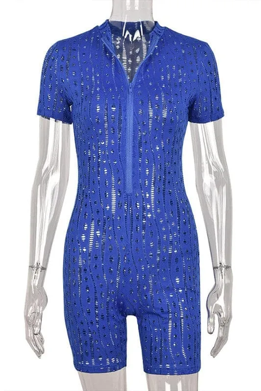 JY369 Ripped Holes See Though Rompers