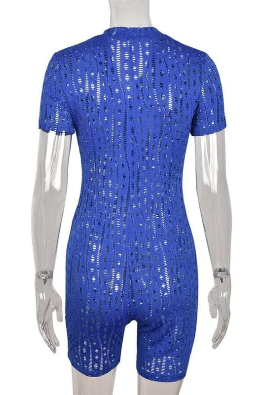 JY369 Ripped Holes See Though Rompers