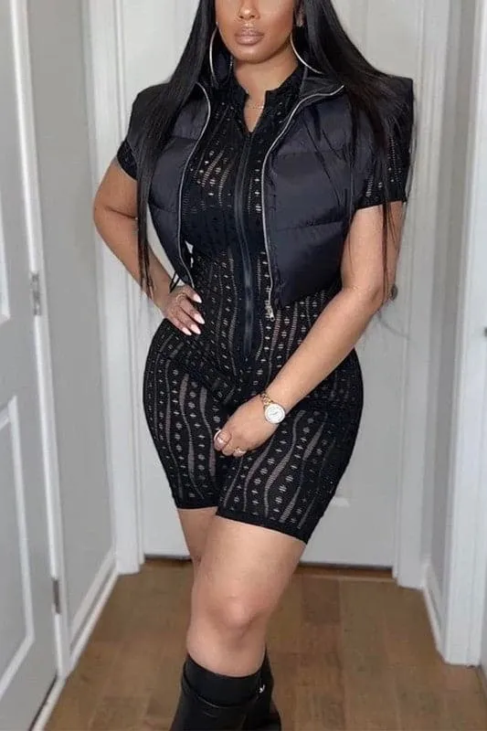 JY369 Ripped Holes See Though Rompers
