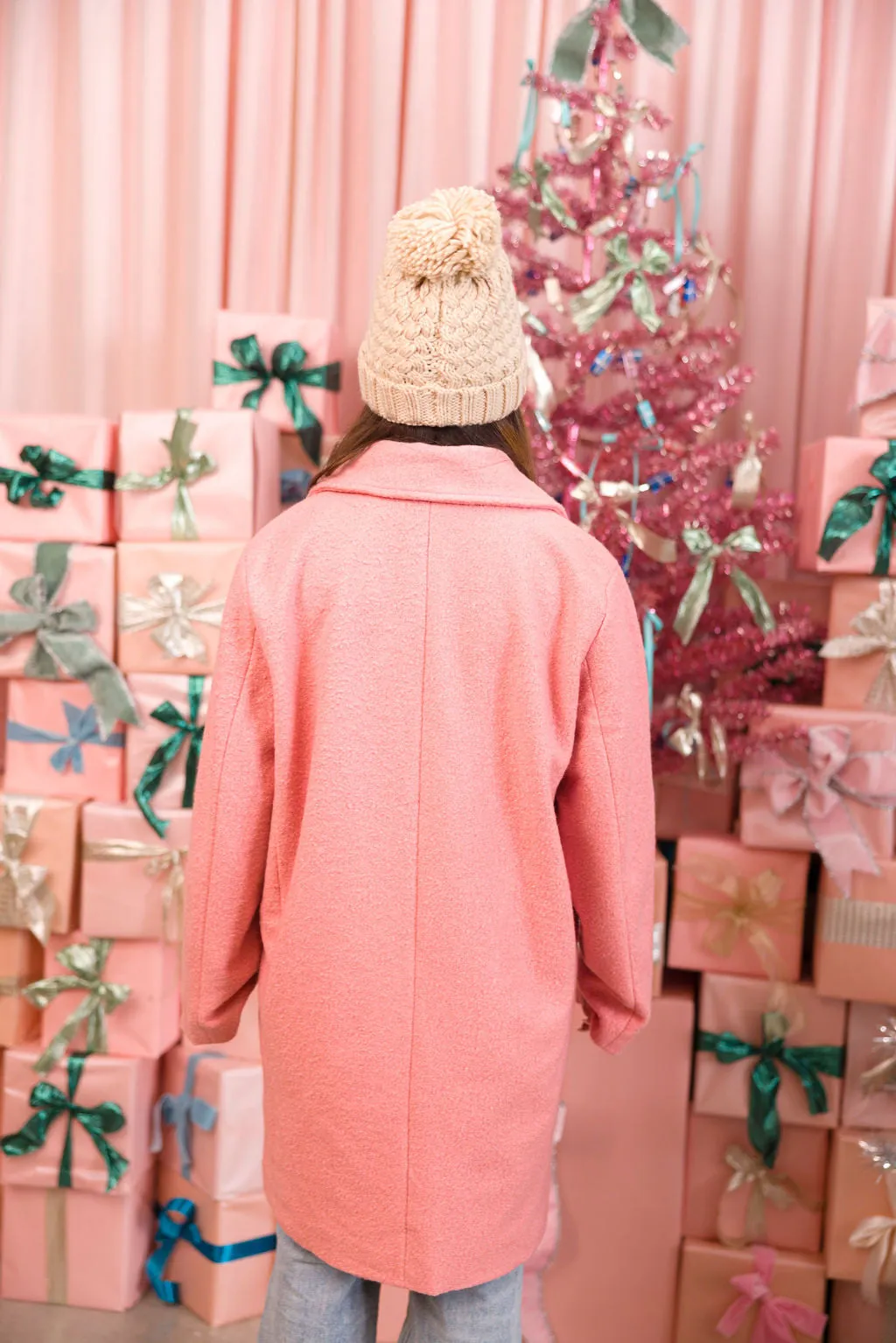Kidman Oversized Peacoat | Pink |  Plus Available