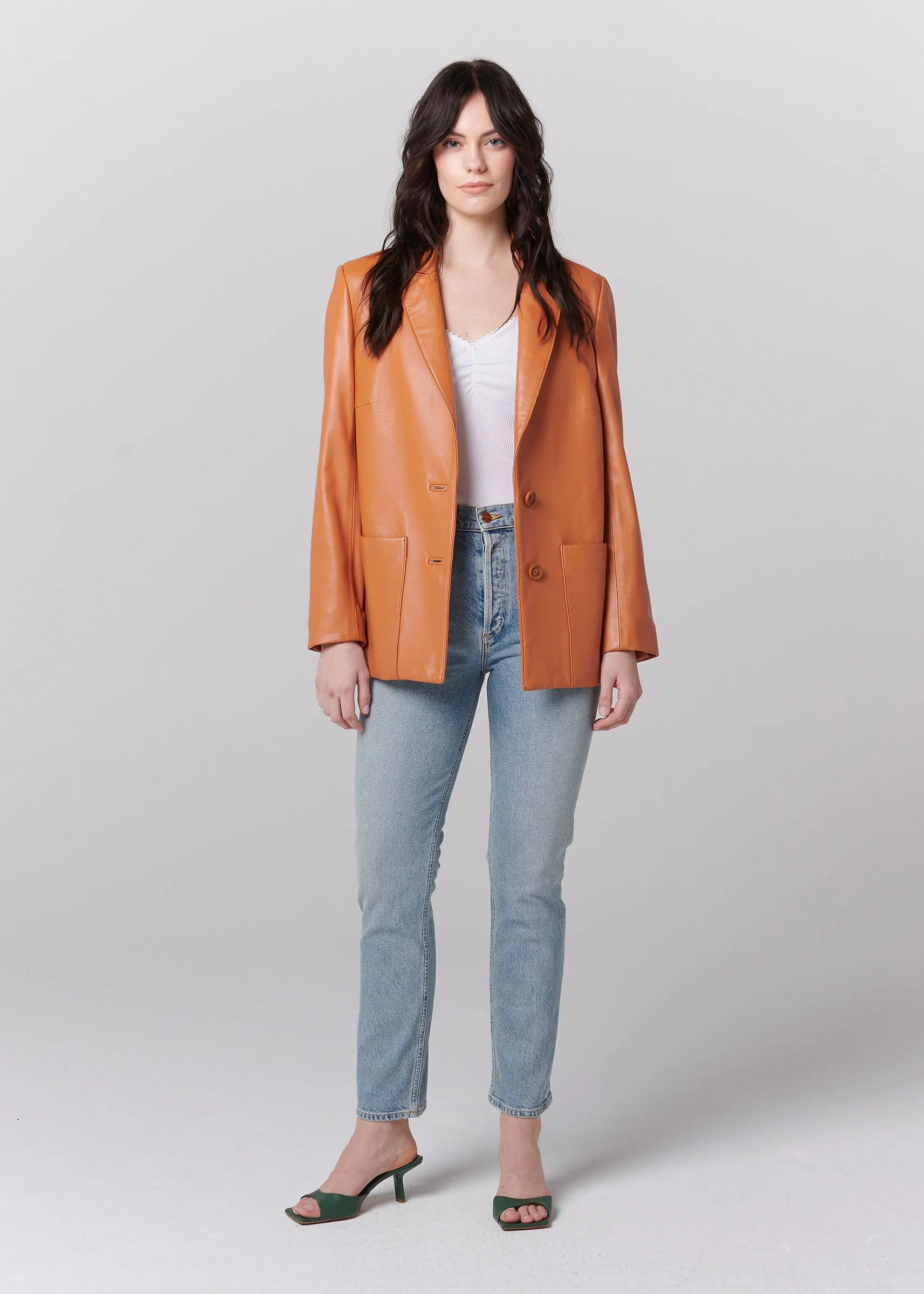 Leanette Leather Blazer