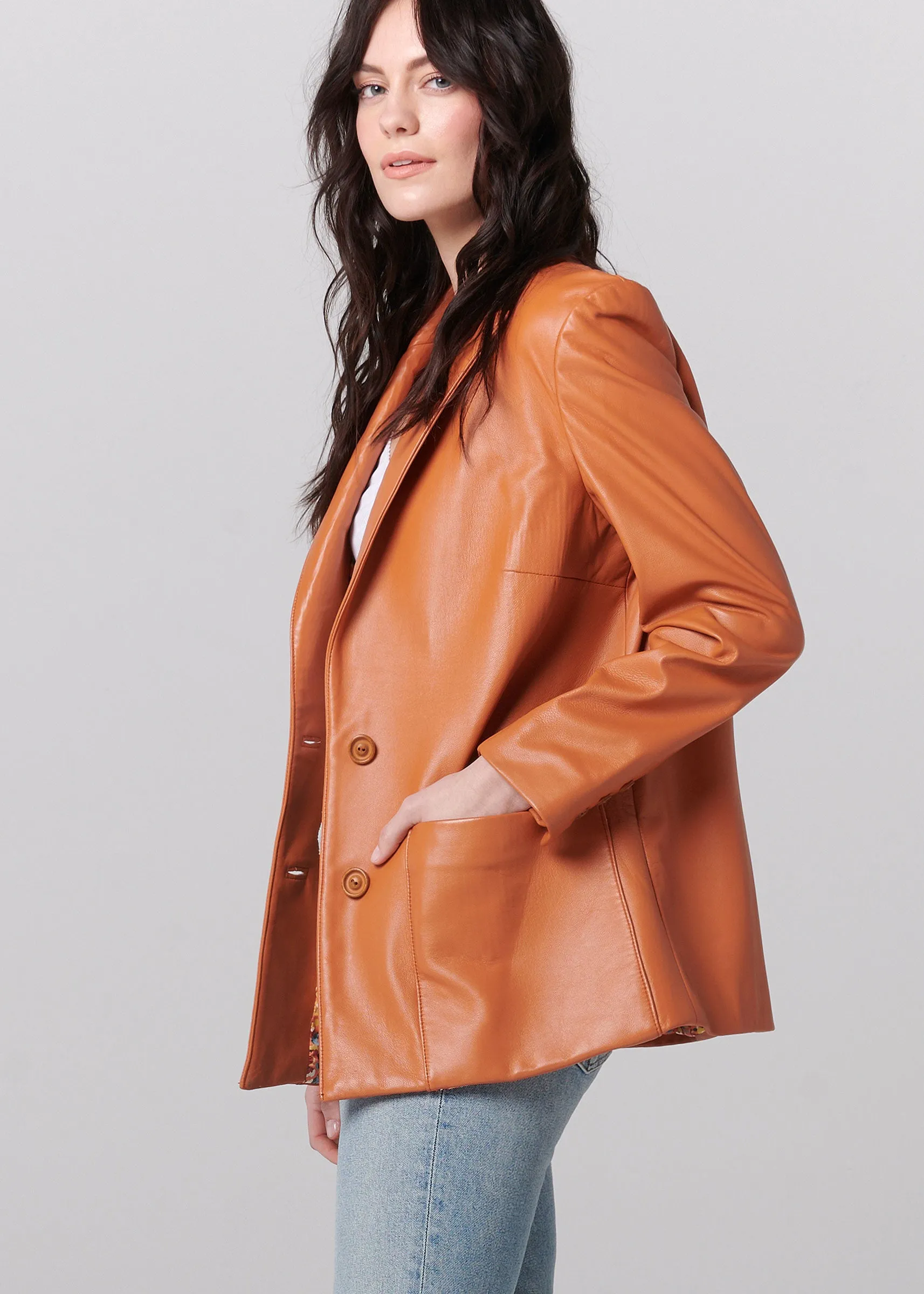 Leanette Leather Blazer