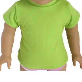 Lime Green T-Shirt for 18-inch Dolls