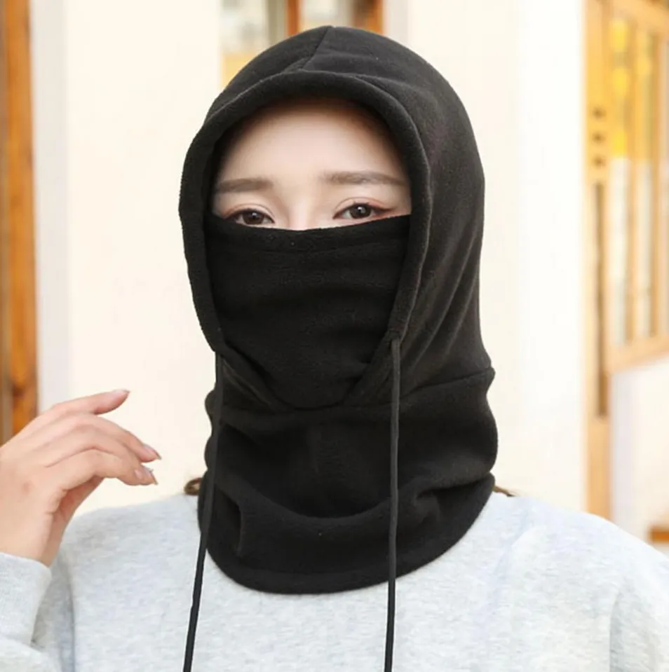 Lined Fleece Ski Balaclava Motorcycle Neck Warmer Cold   UV Face Protection Mask - Dark Gray