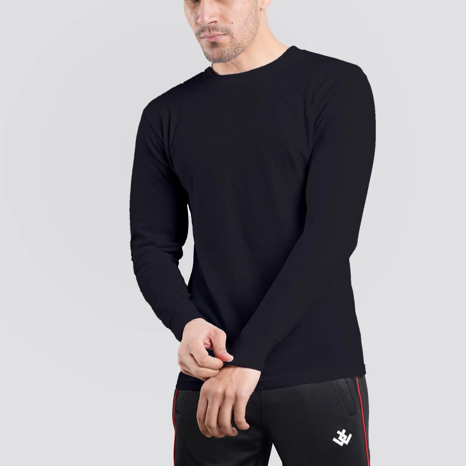 Long Sleeves Mini Thermal Black Tee Shirt |  Pack of 6, 12, 24 and 48.
