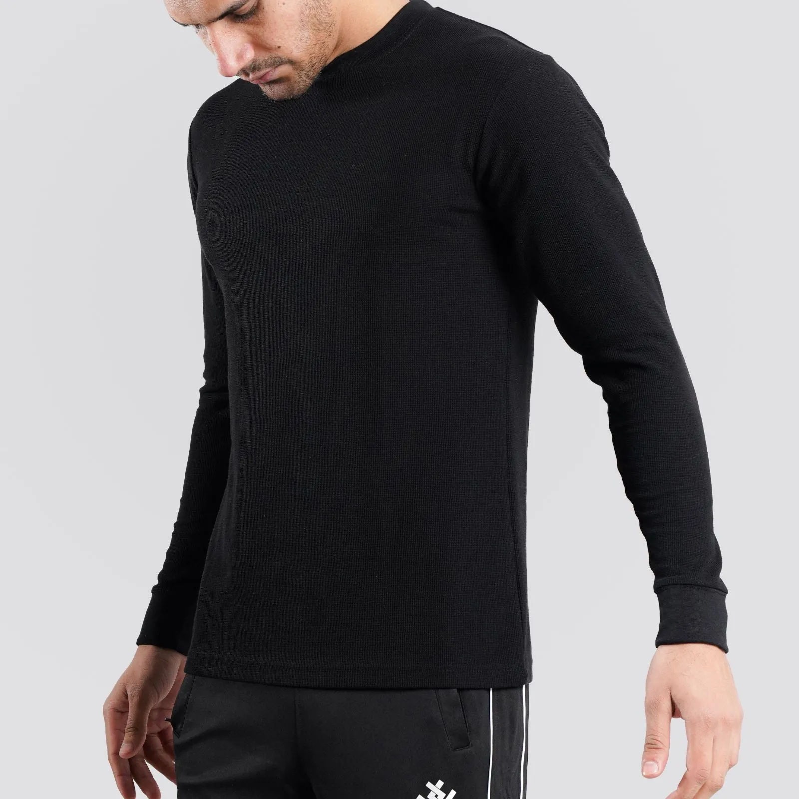 Long Sleeves Mini Thermal Black Tee Shirt |  Pack of 6, 12, 24 and 48.