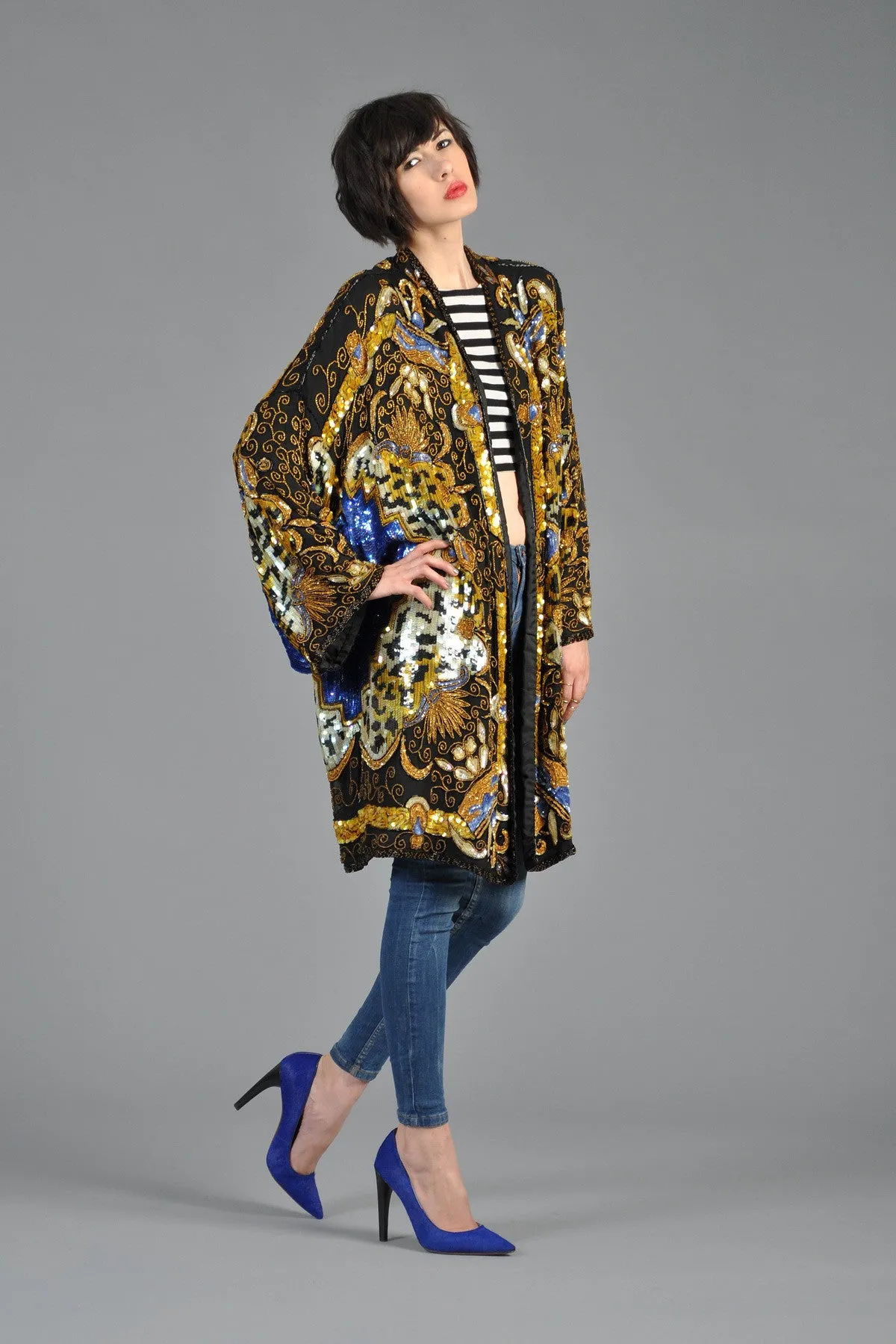 Luxe Baroque Sequin Leopard Trophy Jacket