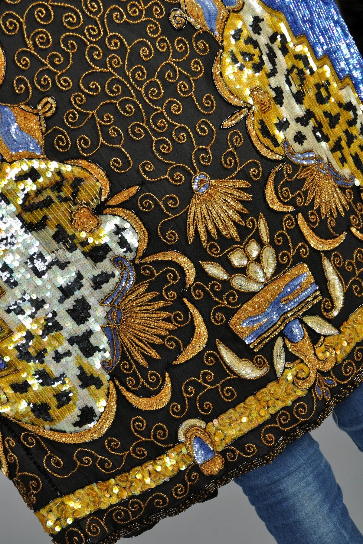 Luxe Baroque Sequin Leopard Trophy Jacket
