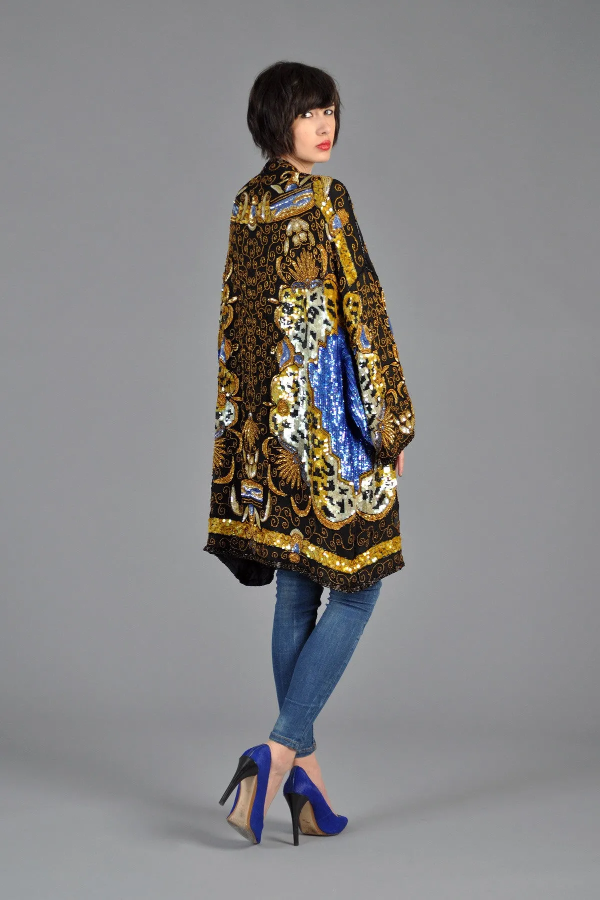 Luxe Baroque Sequin Leopard Trophy Jacket