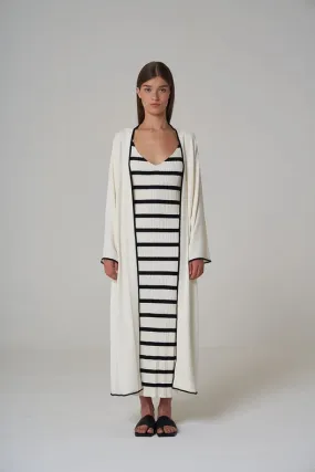 Maha Knitted Maxi-Coat Ecru