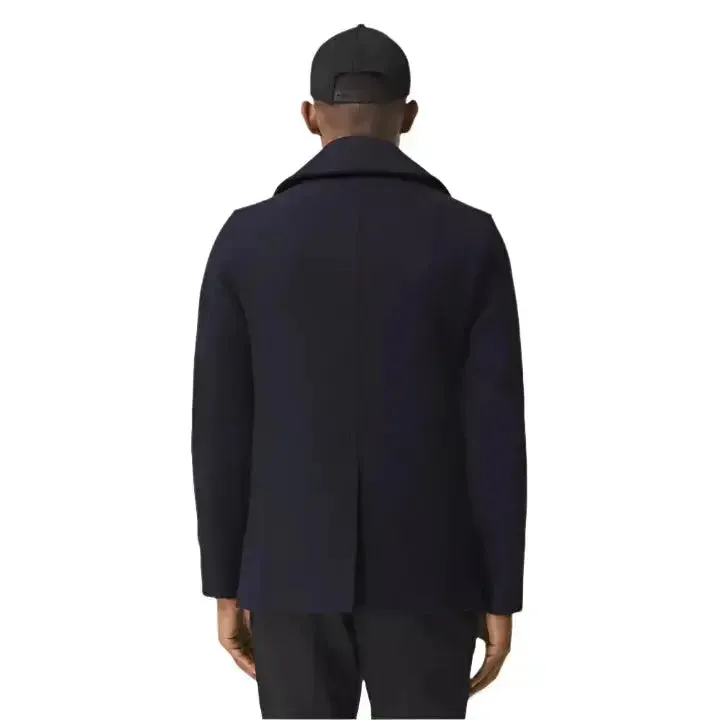Men's Dark Blue Wool Navy Peacoat - Classic & Warm Winter Coat