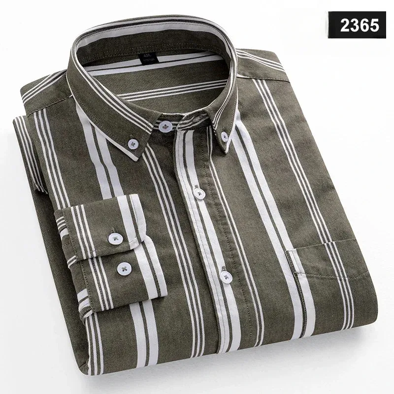 Men's slim fit shirt 100% cotton long-sleeve shirts plaid