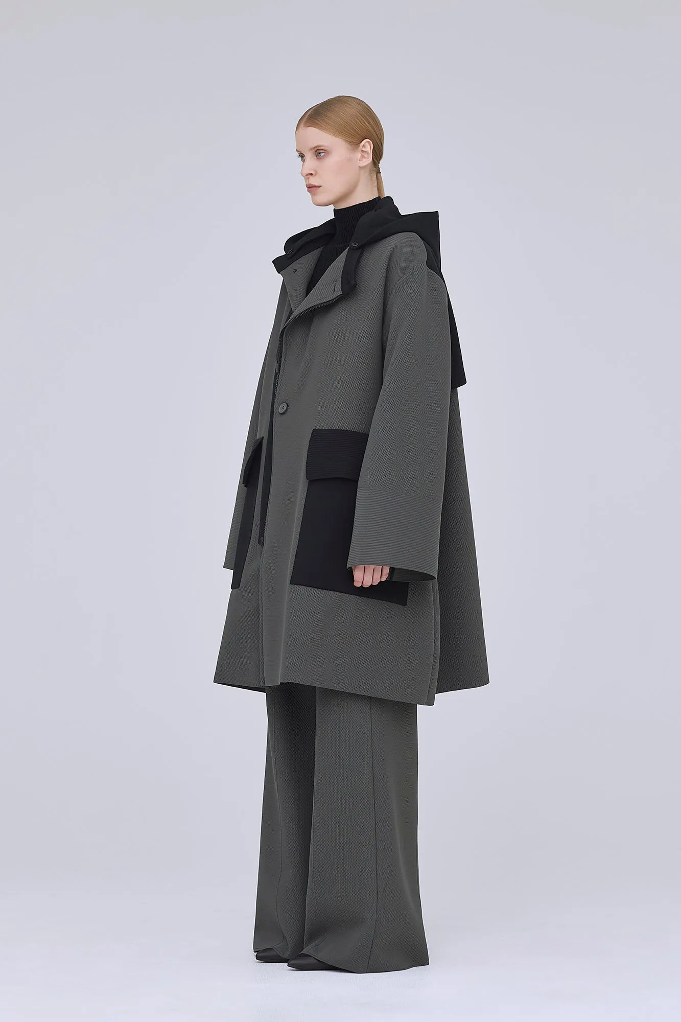 MESH HOODIE COAT