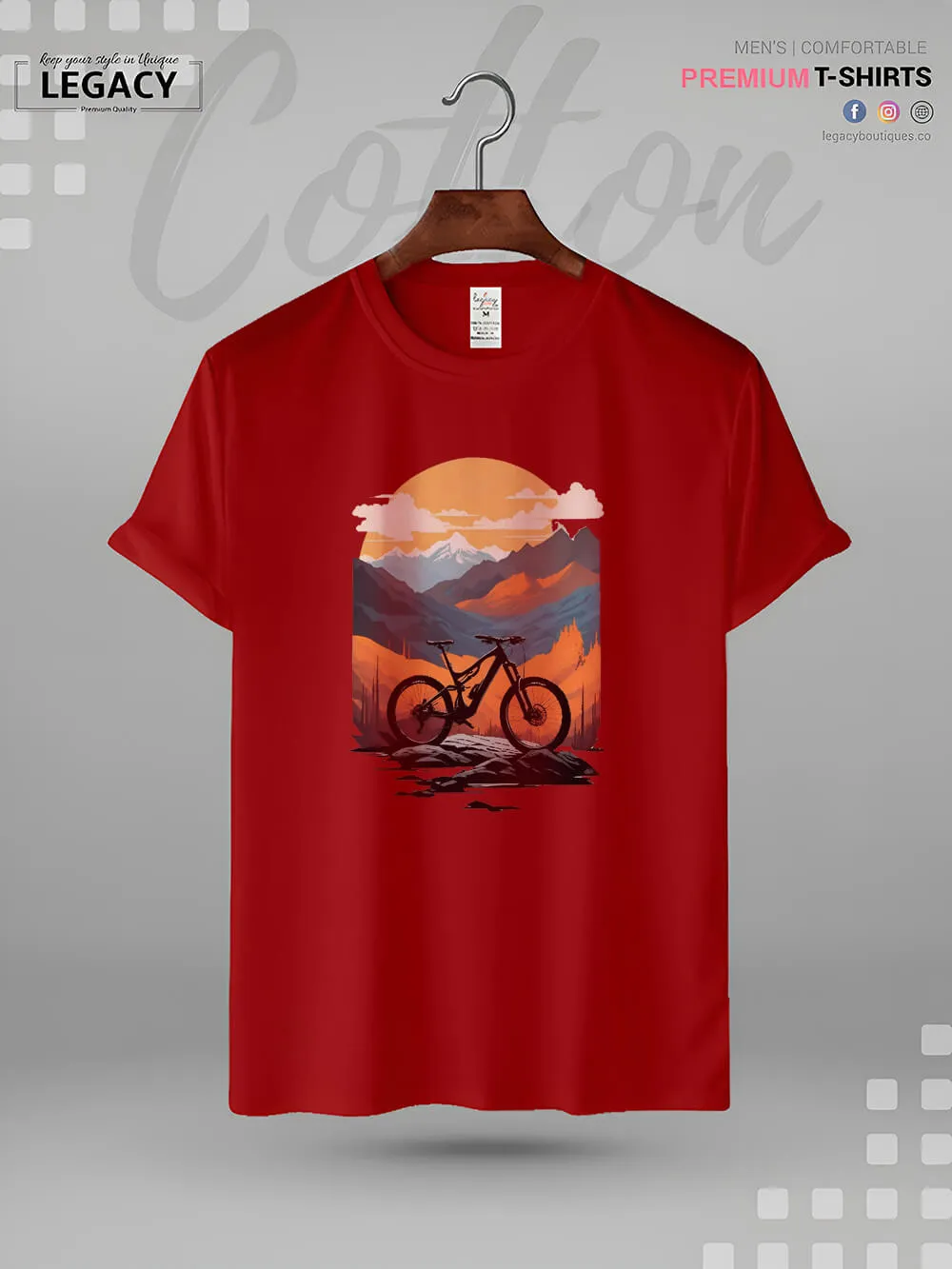 Mountain Bicycle MTB Graphic Printed High Quality In Cheapest Price Men's T-Shirt