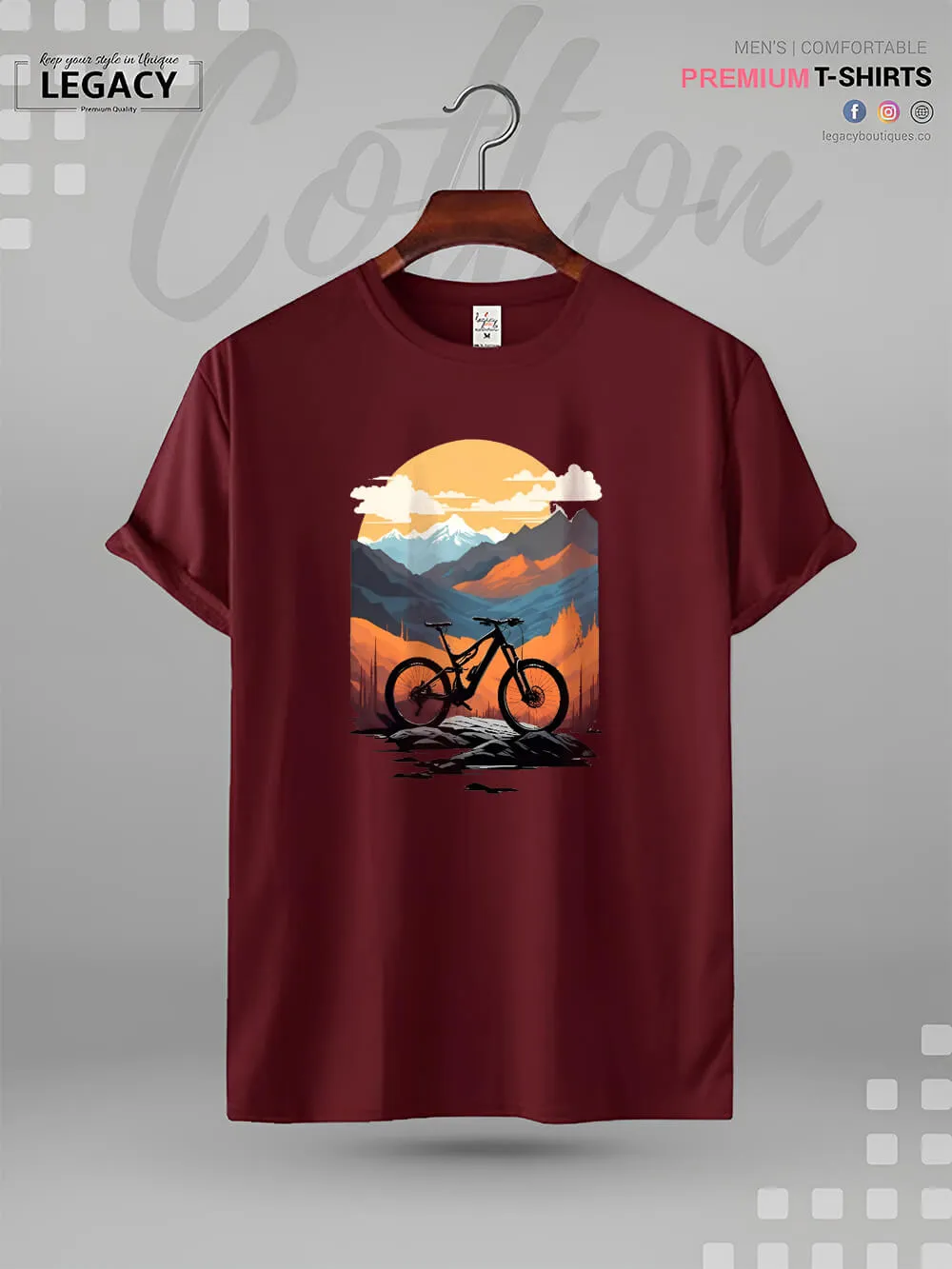 Mountain Bicycle MTB Graphic Printed High Quality In Cheapest Price Men's T-Shirt