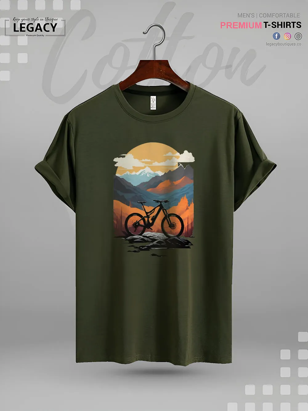 Mountain Bicycle MTB Graphic Printed High Quality In Cheapest Price Men's T-Shirt
