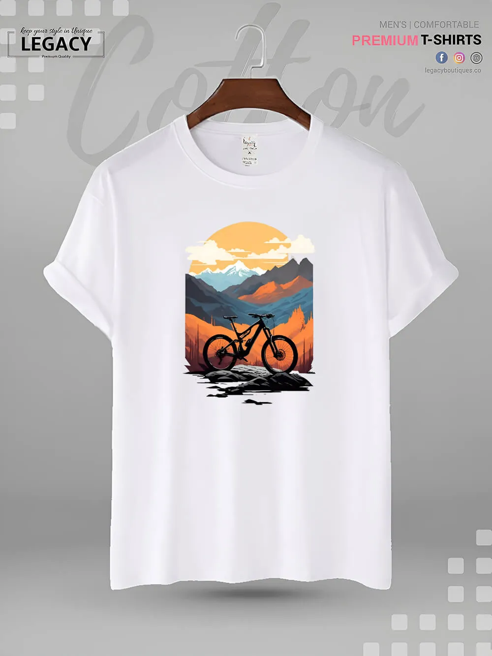 Mountain Bicycle MTB Graphic Printed High Quality In Cheapest Price Men's T-Shirt