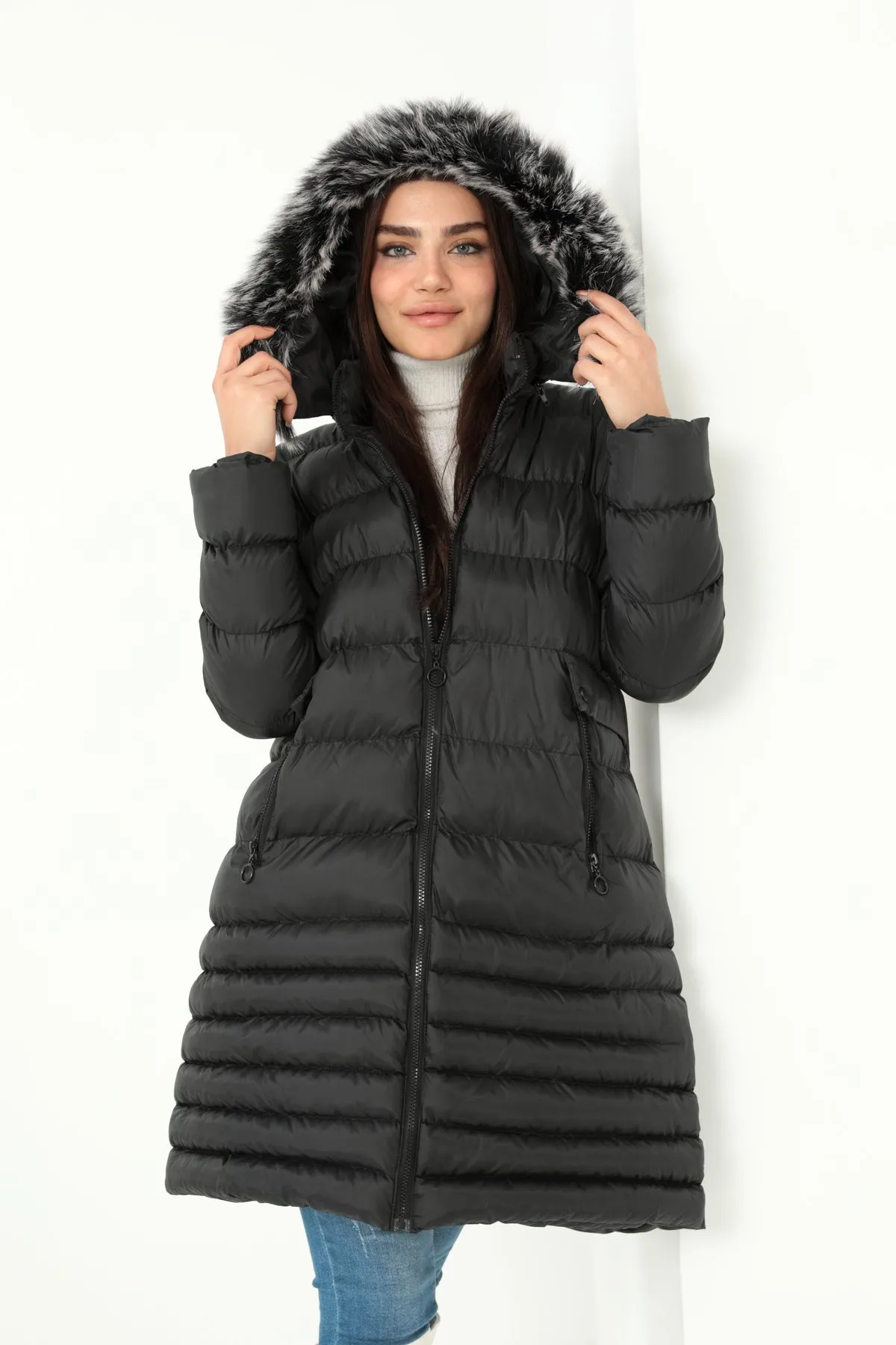 MPL Women's Regular Fit Lined Hooded Comfortable Coat 5010 - Hayes
