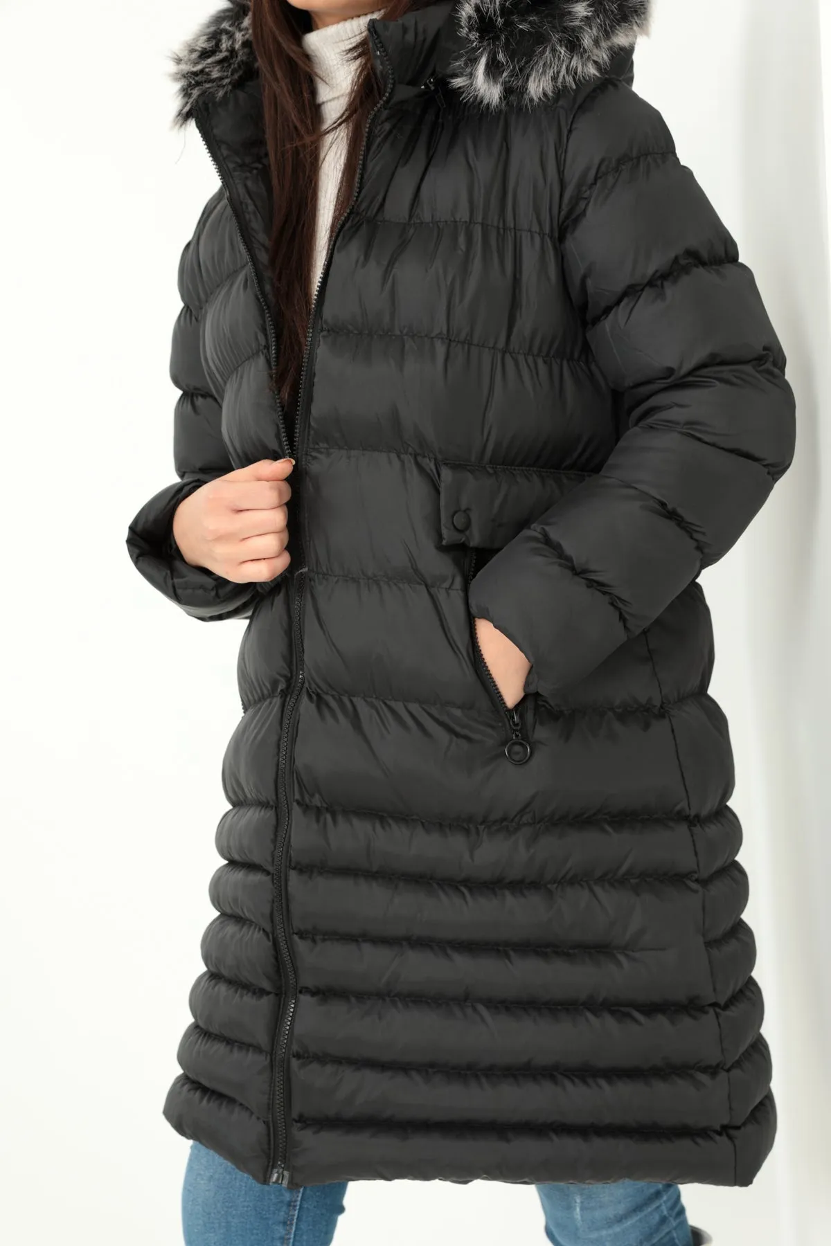 MPL Women's Regular Fit Lined Hooded Comfortable Coat 5010 - Hayes
