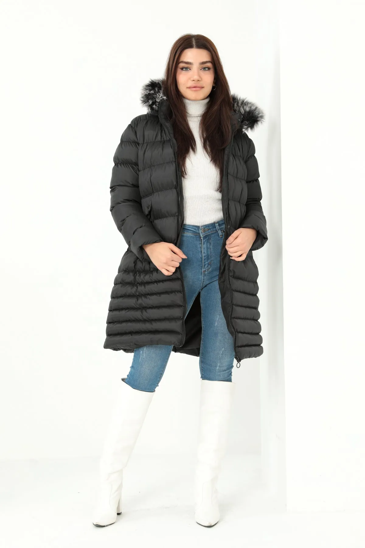 MPL Women's Regular Fit Lined Hooded Comfortable Coat 5010 - Hayes