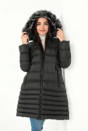 MPL Women's Regular Fit Lined Hooded Comfortable Coat 5010 - Hayes