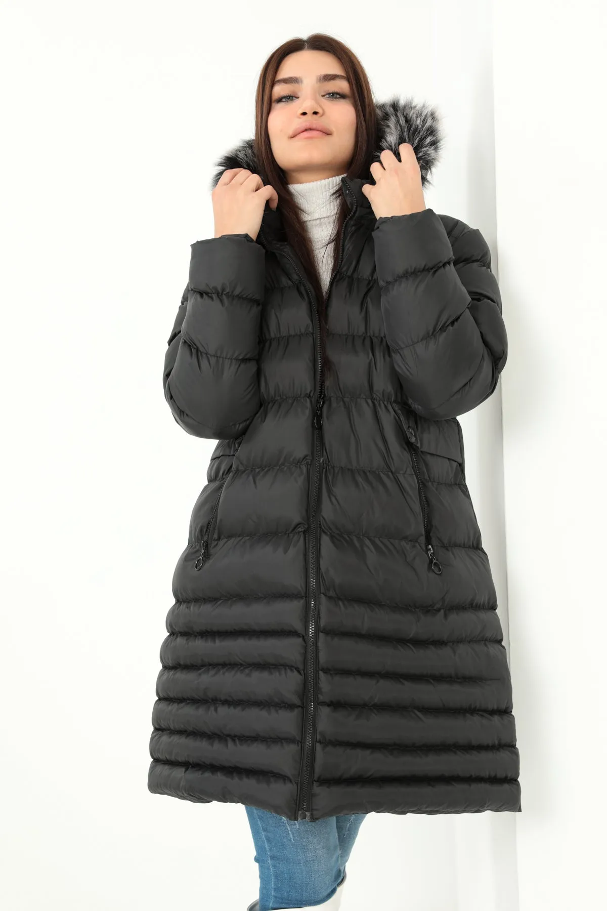 MPL Women's Regular Fit Lined Hooded Comfortable Coat 5010 - Hayes
