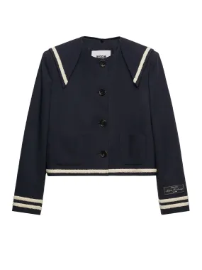 MSGM Tailoring Navy Blue Cool Wool Peacoat (ฺNavy)