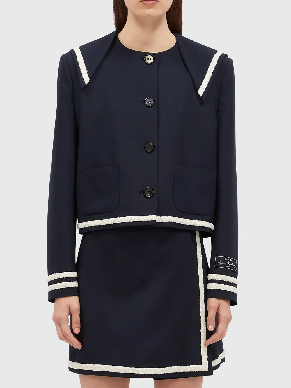 MSGM Tailoring Navy Blue Cool Wool Peacoat (ฺNavy)