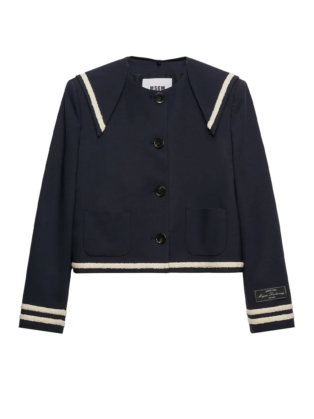 MSGM Tailoring Navy Blue Cool Wool Peacoat (ฺNavy)