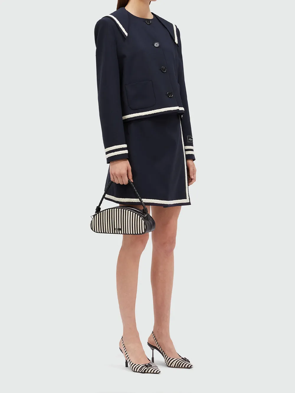 MSGM Tailoring Navy Blue Cool Wool Peacoat (ฺNavy)