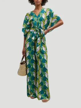Natasha Leaf Print Jumpsuit