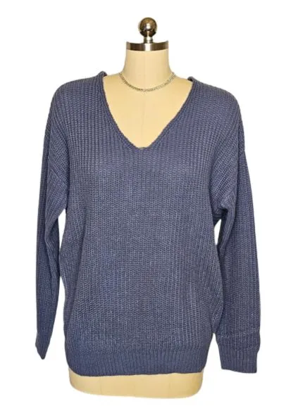 NEW - LOVE TREE SWEATER WITH TWISTED KNOT DEEP V BACK