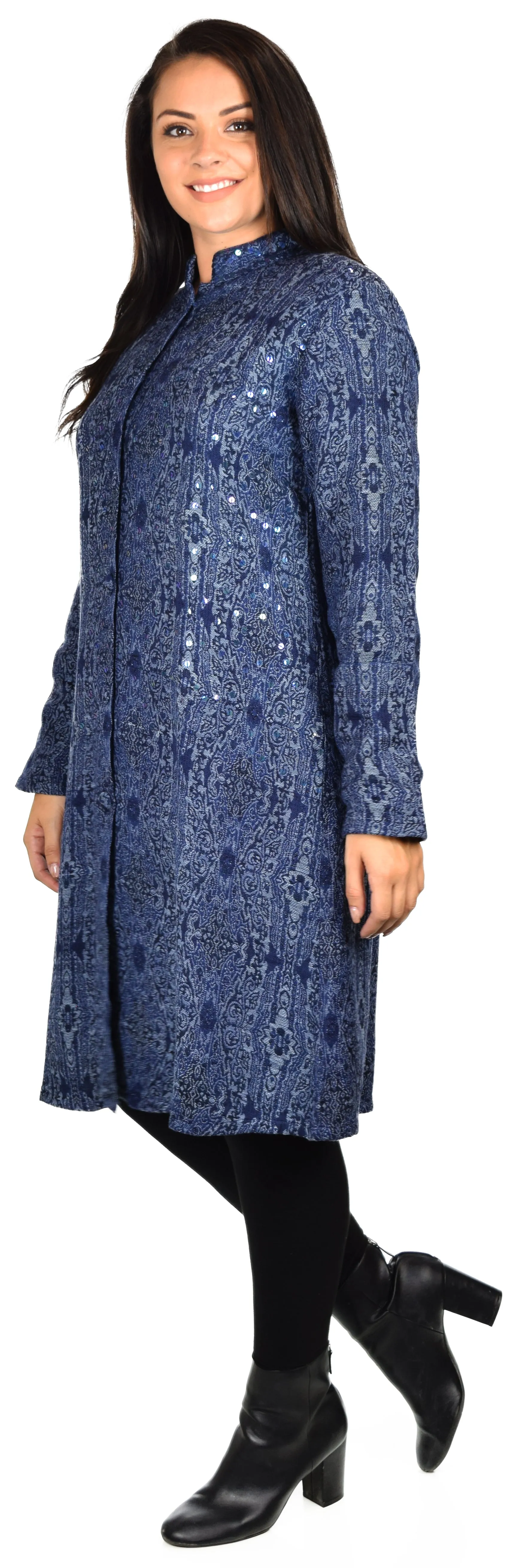 New Wool blend Coat, Wool coat,  Sequin work, Plus size coat, Woman coat, Jamawar Coat, Paisley Coat.