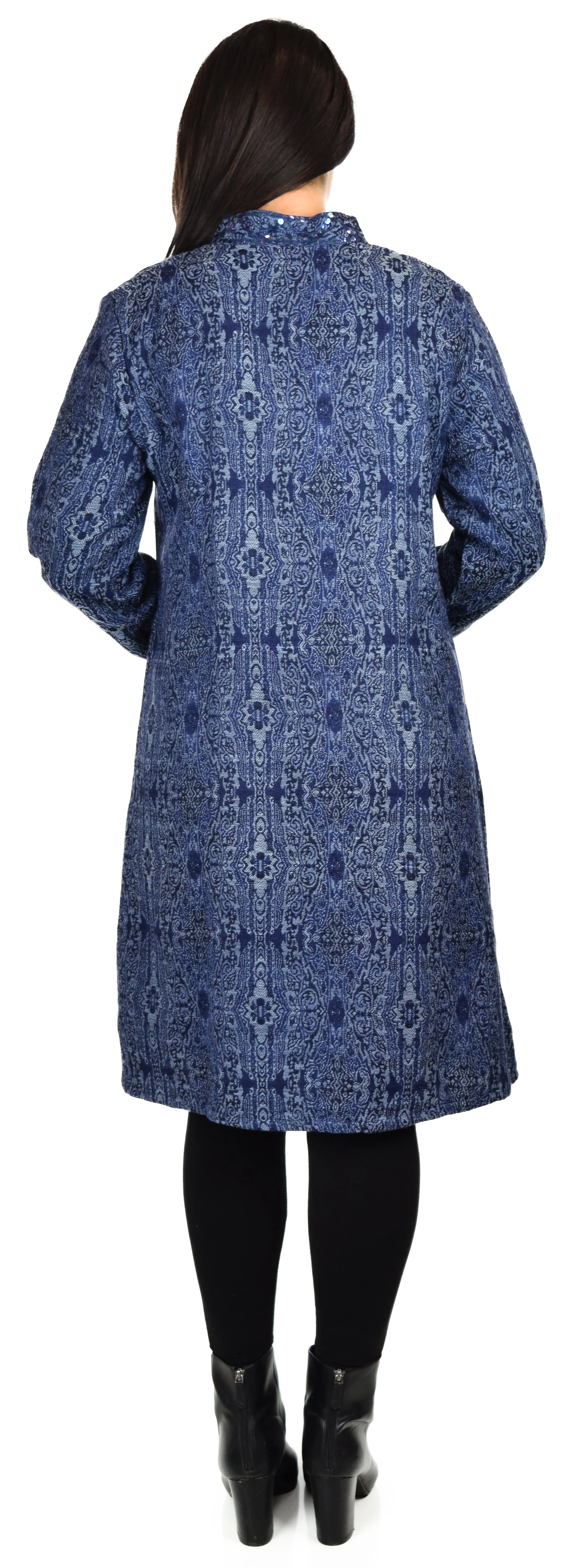 New Wool blend Coat, Wool coat,  Sequin work, Plus size coat, Woman coat, Jamawar Coat, Paisley Coat.