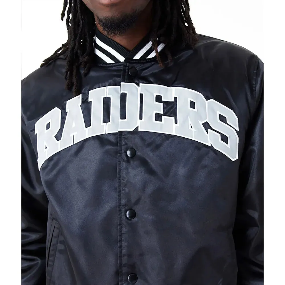 NFL Las Vegas Raiders Black Bomber Satin Jacket