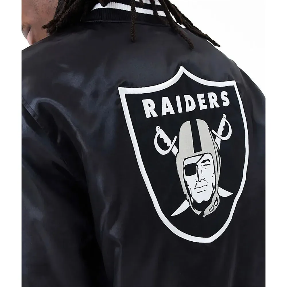 NFL Las Vegas Raiders Black Bomber Satin Jacket
