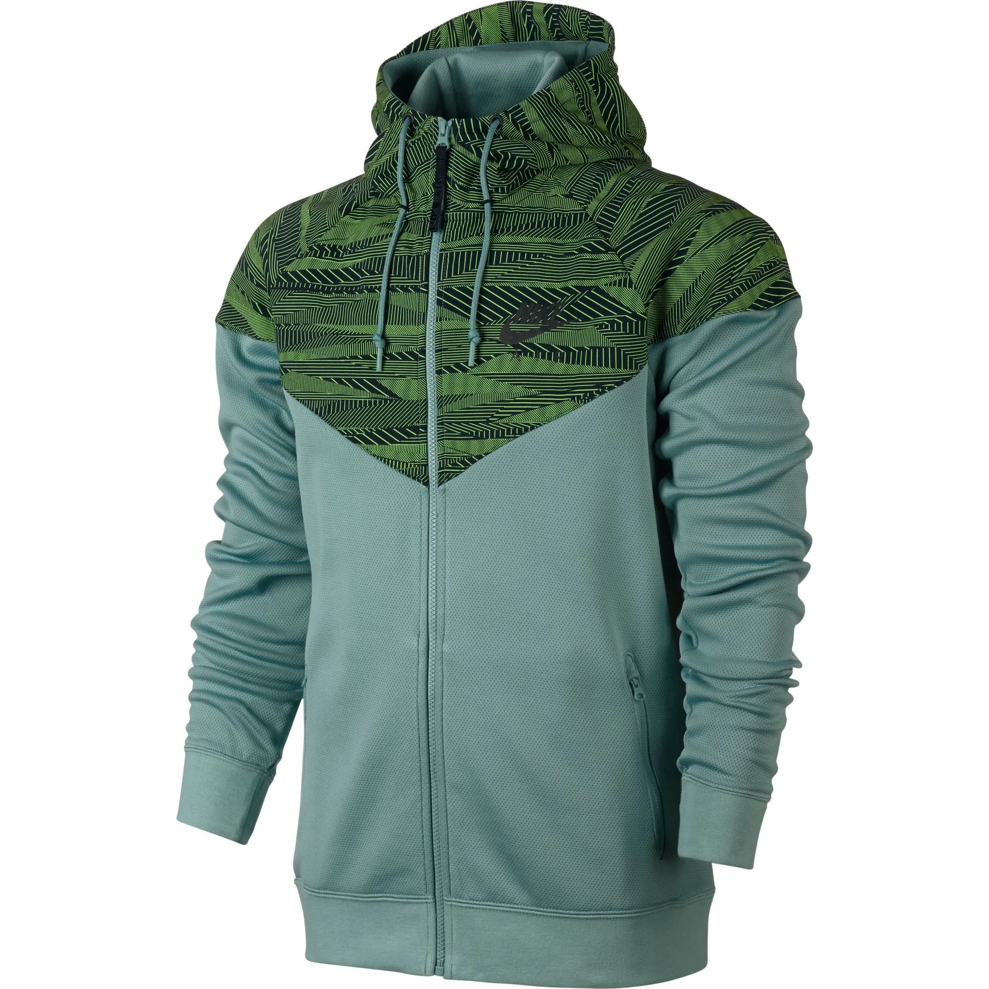 Nike Hybrid Fleece Windrunner Men's Hoodie Sage Green-Black