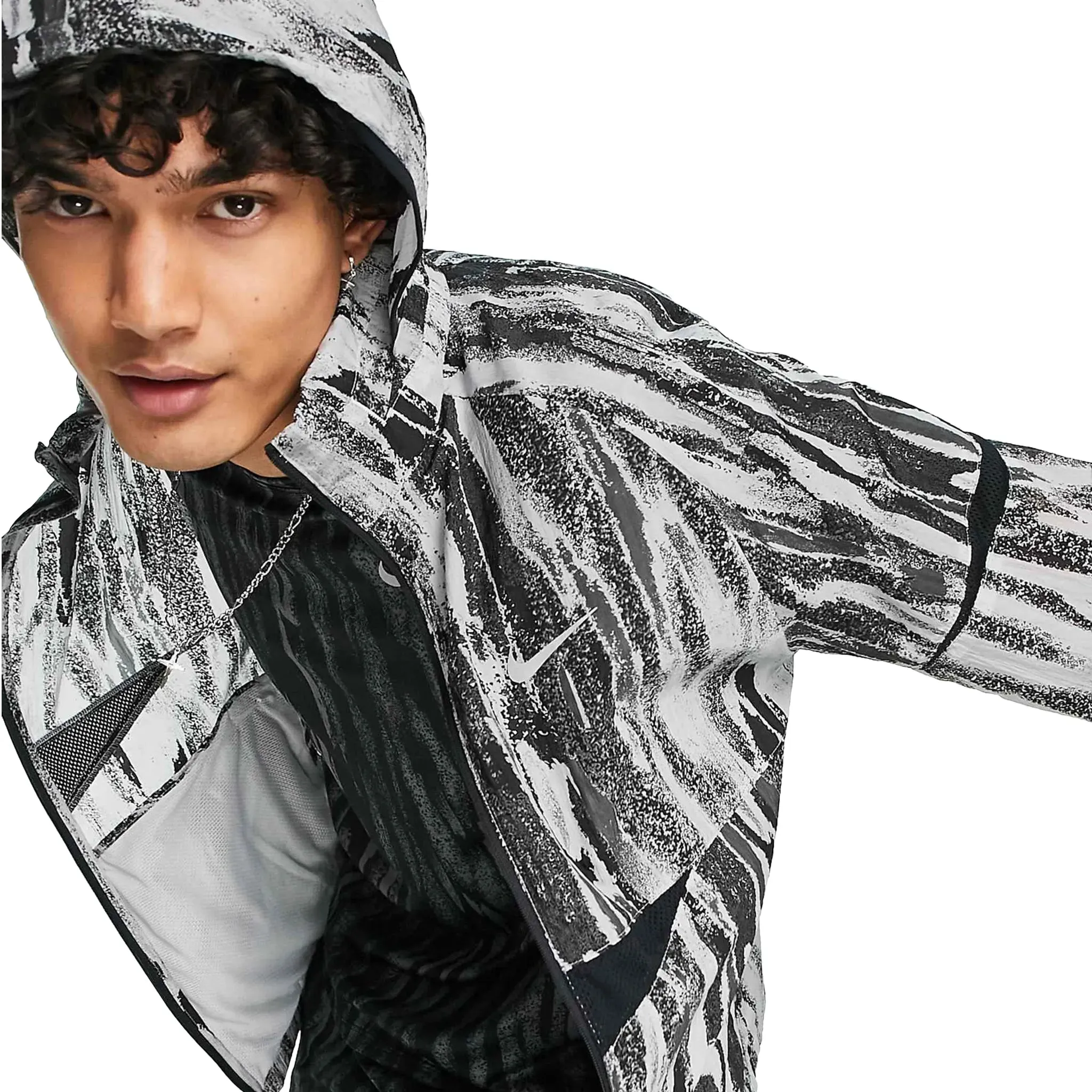 Nike Running Wild Run Zebra Print Grey Windrunner