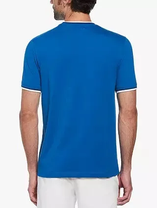Original Penguin Sticker Pete Tipped Ringer Organic T-Shirt - Classic Blue