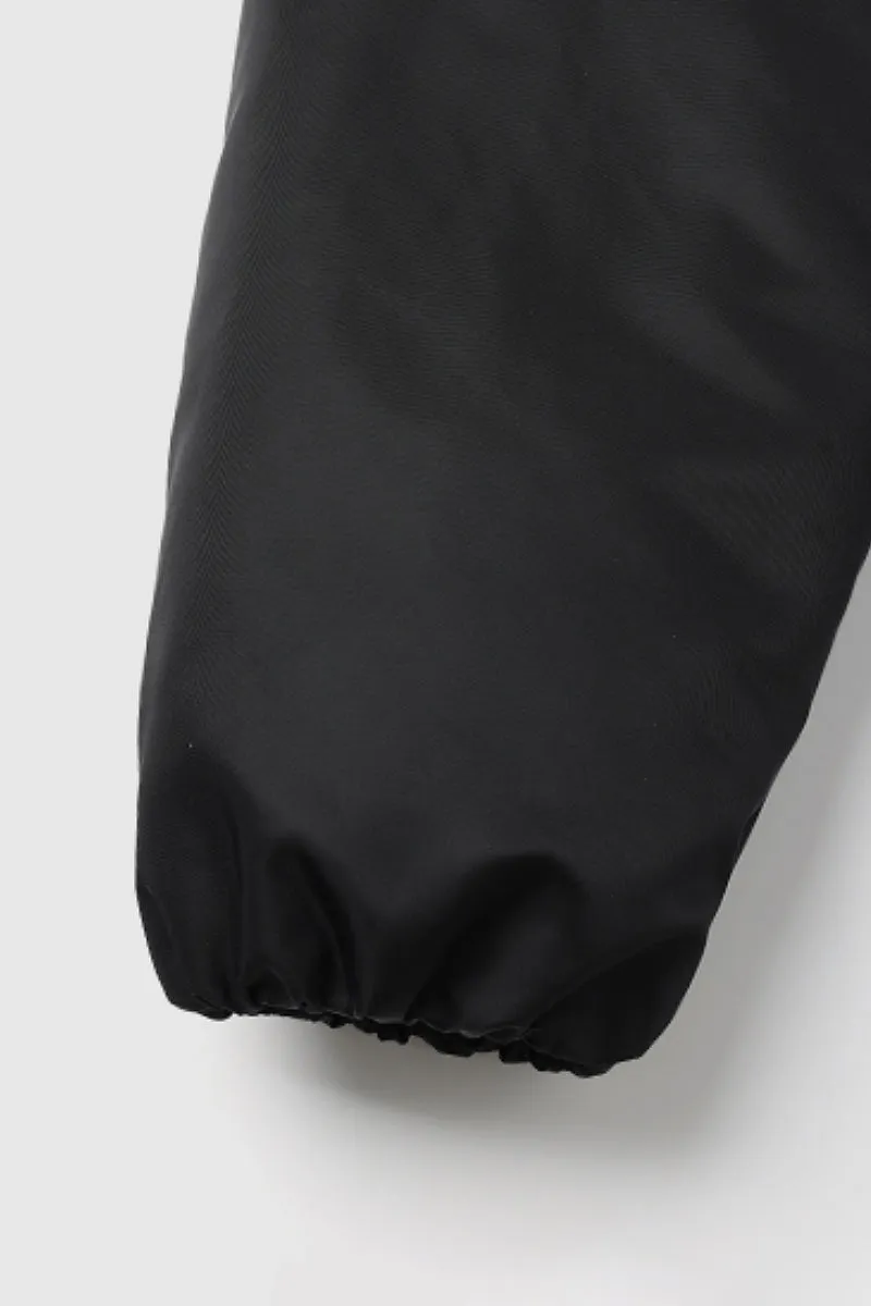 Oversized Water Repellent Bomber Puffer Coat with Toscana Shearling Collar