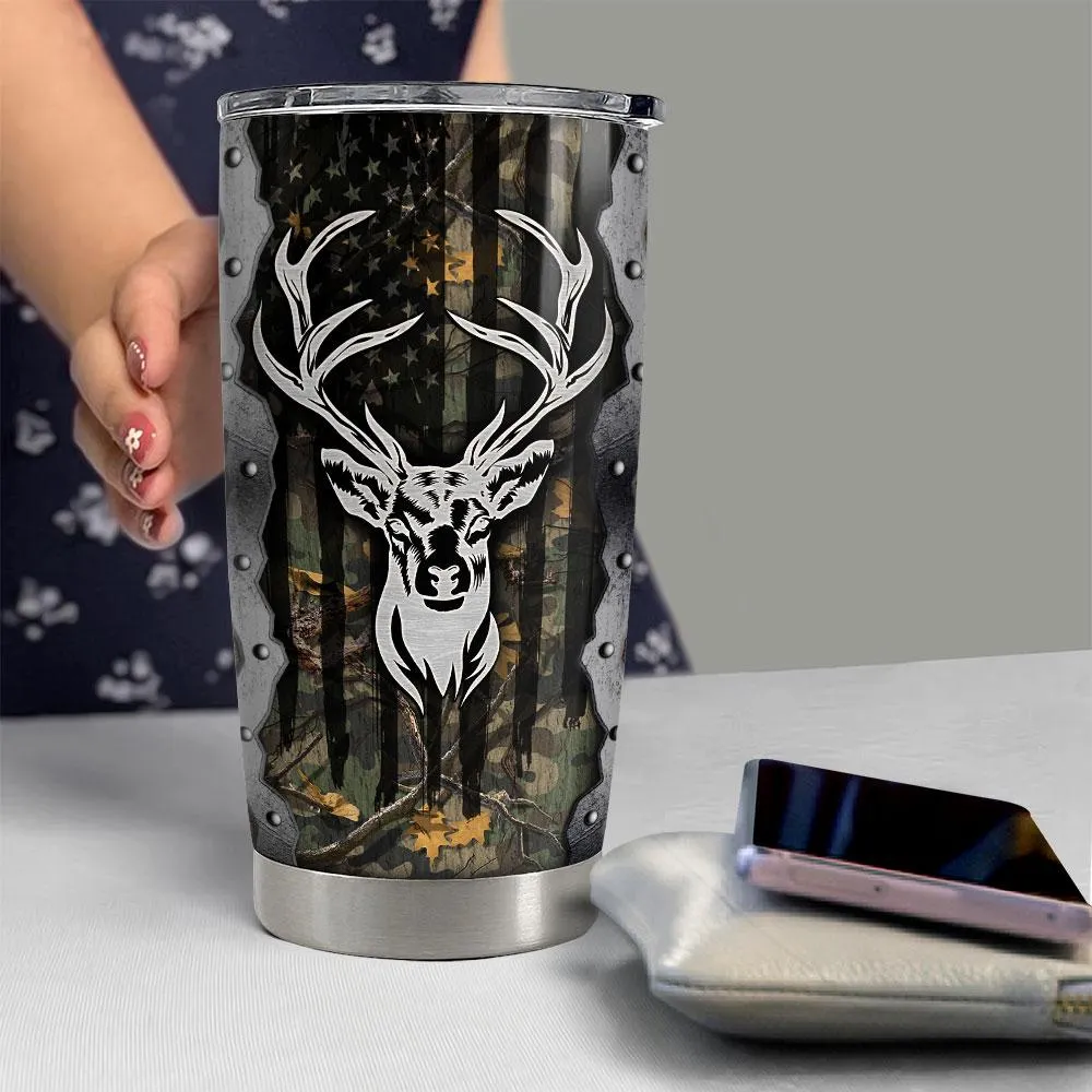Personalized Deer Tumbler With Customize Name Hunting Deer