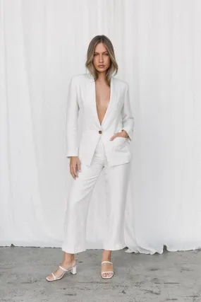 PETITE FEMME - TAILORED LINEN BLAZER - OAT