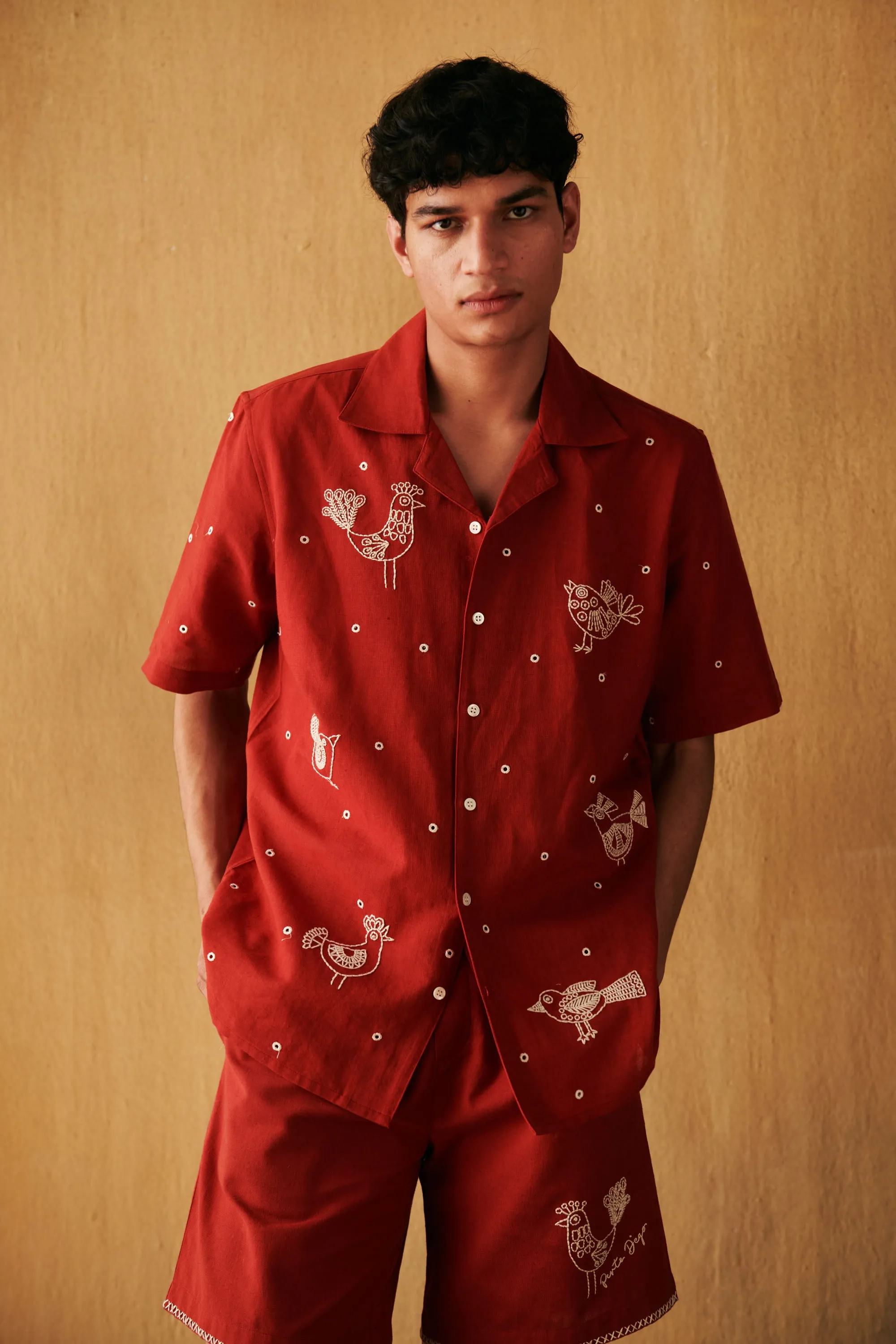 "Afternoon in Tuscany" hand embroidered Shirt