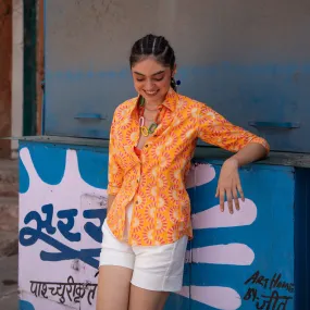 Rainbow Dreams Orange Cotton Shirt