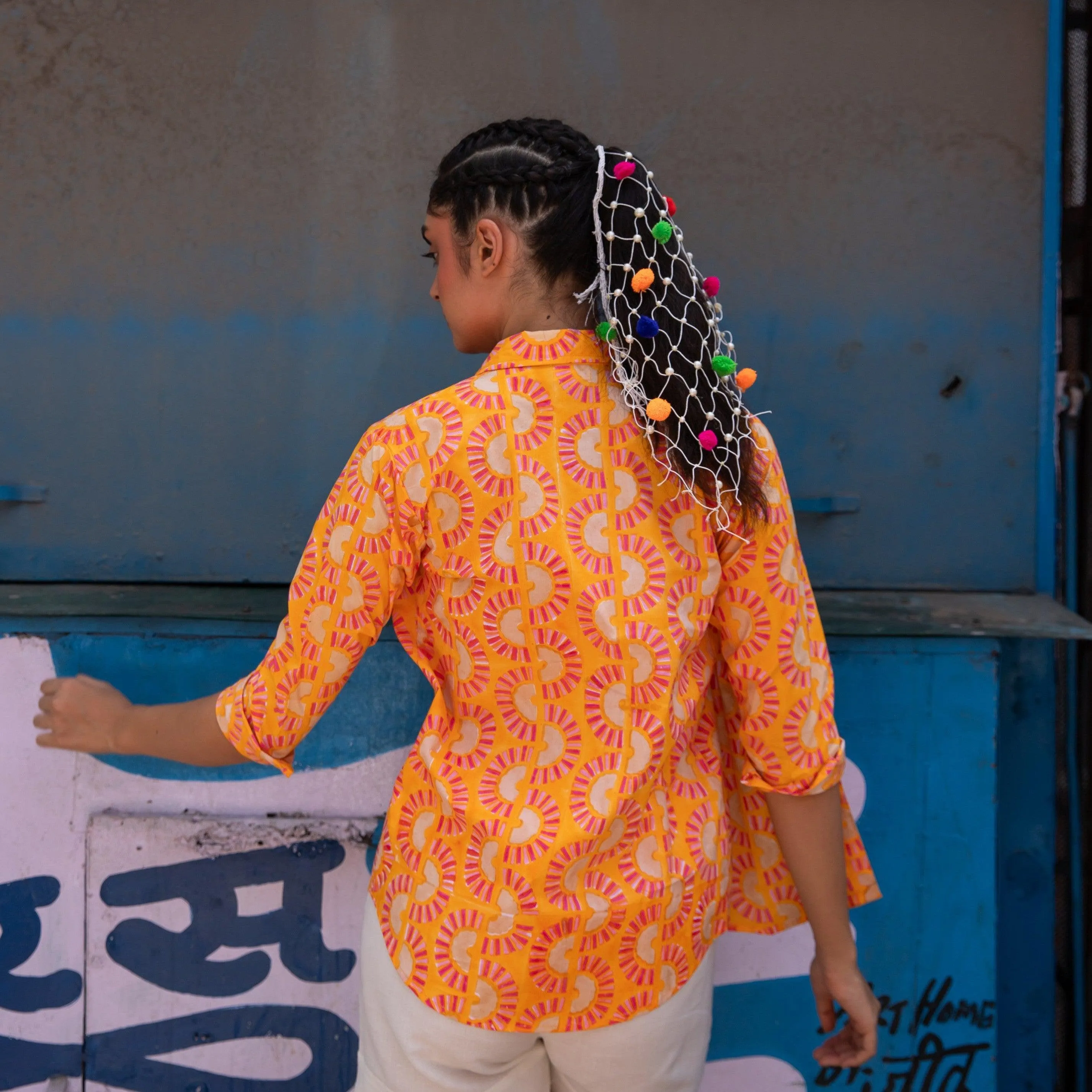 Rainbow Dreams Orange Cotton Shirt